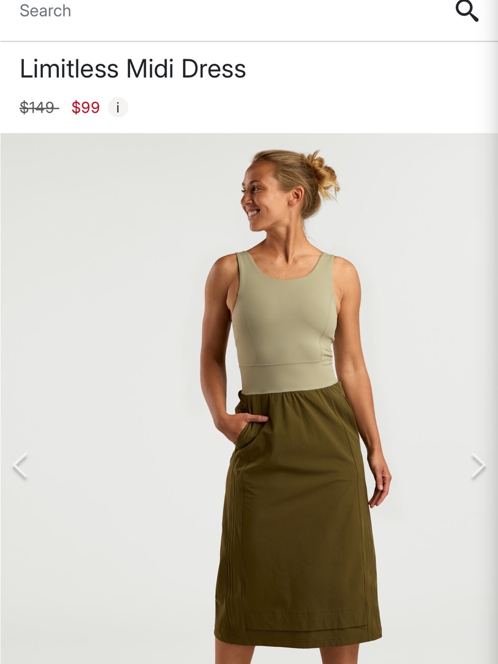Title Nine Limitless Midi Dress - Olive & Light Olive